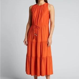 Calvin Klein Orange Sleeveless Midi Dress
